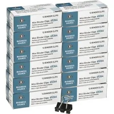 Business Source BSN 65364BX — Business Source Fold-back Binder Clips - Mini - for Paper - 144 / Box - Tempered Steel, Nickel Plated