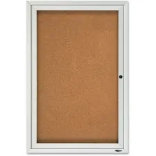 ACCO Brands QRT 2121 — Quartet Enclosed Cork Bulletin Board for Outdoor Use - 36 Height x 24 Width - Brown Cork Surface - Hinged, Wear Resistant, Tear Resistant, Water Resistant, Shatter Proof, Acrylic Glass, Weather Resistant, Lock - Silver Aluminum Frame - 1 / Each