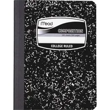 ACCO Brands MEA 09932 — Mead Composition Book - Sewn - 7 1/2 x 9 3/4 - White Paper - Black Marble Cover - 1 Each