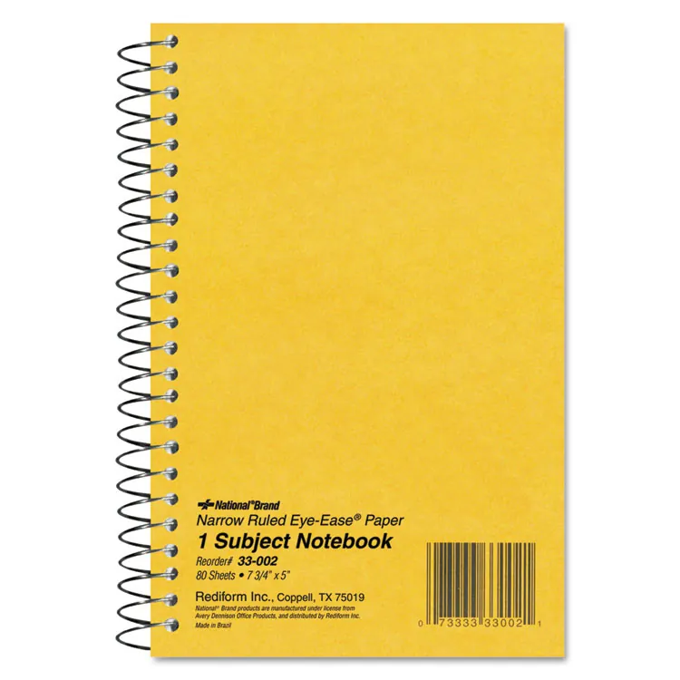 REDIFORM OFFICE PRODUCTS 33008 — Wirebound Notebook, 10" x 8", Narrow Ruled, Brown Cover