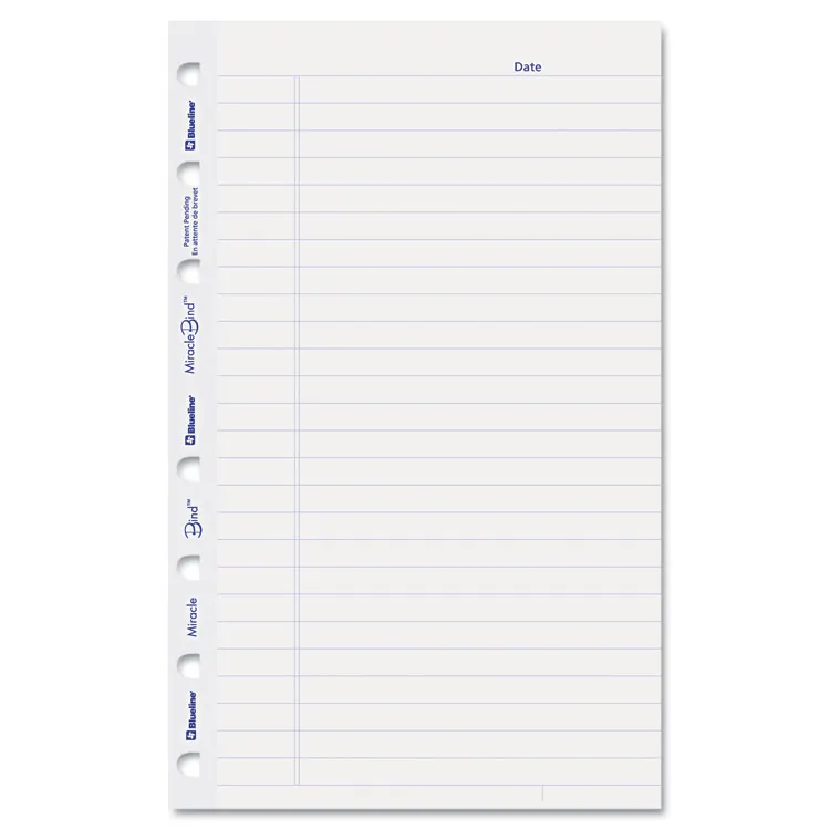 Miraclebind Ruled Paper Refill, 50 Sheets, White/Blue