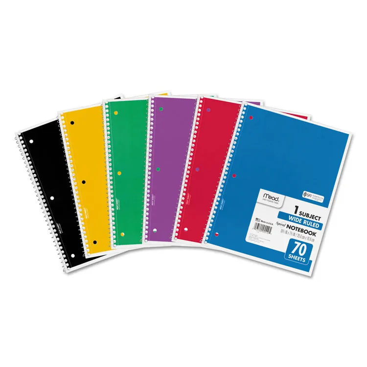 MEAD PRODUCTS 73063 — Assorted 1-Subject Spiral Notebooks, 6-Pack