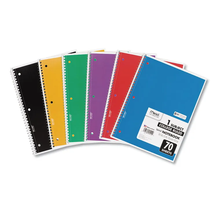 MEAD PRODUCTS 73065 — Spiral Notebook Assorted 1 Subject 6-Pack, 70 Sheets