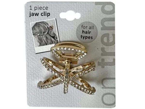 bulk buys CA749 - Trendy Golden Diamond Jaw Clip for Elegant Hair Styling
