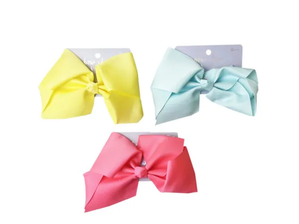 bulk buys DB433 - scunci Jumbo Salon Clips, Assorted Colors, 20cm Bow Design