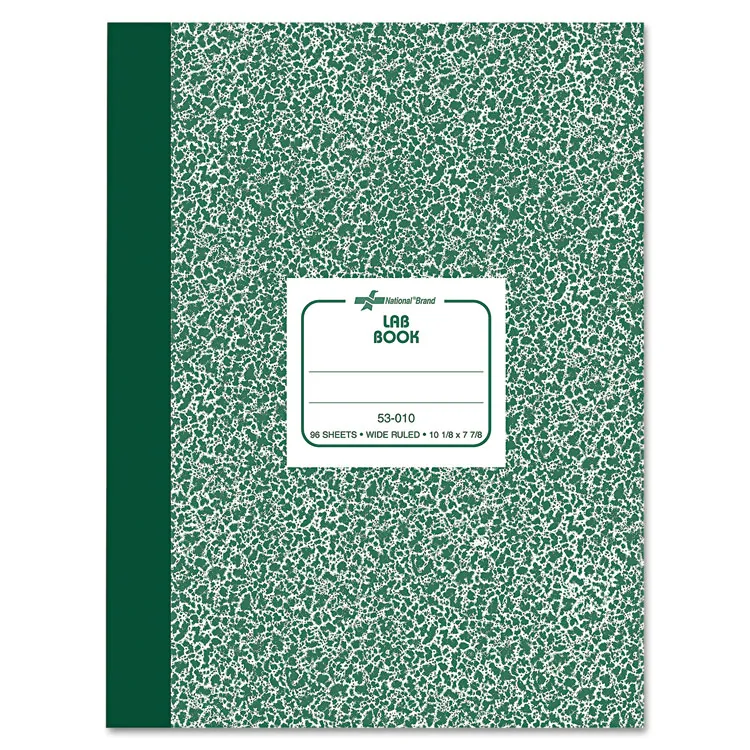 REDIFORM OFFICE PRODUCTS 53010 — Lab Notebook - Green Marble Cover, 10.13 x 7.88 inches