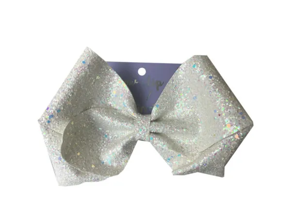 bulk buys DB431 - Scunci Jumbo Glitter Bow Salon Clip - Sparkling Hair Accesso