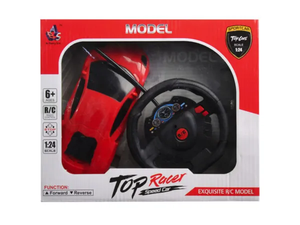 Bulk Buys GE558 — Red Sports Car Remote Control with Steering Wheel Remote