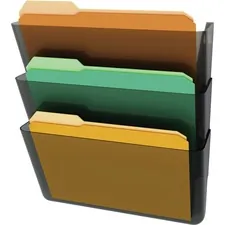 DEFLECTO DEF 73602RT — Deflecto Stackable DocuPocket Set - 3 Pocket(s) - 14 Height x 13 Width x 4 Depth - Stackable - Smoke - 3 / Set