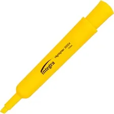 Integra ITA 30004 — Integra Chisel Desk Liquid Highlighters - Chisel Marker Point Style - Yellow Water Based Ink - Yellow Barrel - 12 / Dozen