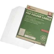 National Industries For the Blind 7530015144905 — SKILCRAFT 1/3 Tab Laser Label - 2/3 x 3 7/16 Length - Rectangle - Laser, Inkjet - White - 30 / Sheet - 1500 / Box