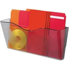 DEFLECTO DEF 63102 — Deflecto Euro-Style DocuPocket - 1 Pocket(s) - 7 Height x 15 Width x 4 Depth - Smoke - Plastic - 1 Each