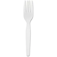 Genuine Joe GJO 0010430 — Joe Heavyweight White Plastic Forks - 100/Box - Polystyrene - White