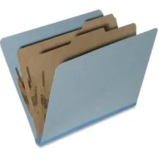 National Industries For the Blind 7530015567915 — SKILCRAFT Pressboard Classification Folder - 8 1/2 x 11 - 2 Expansion - Prong Fastener - 1 Fastener Capacity for Folder - 2 Divider(s) - Pressboard - Light Blue - 30% Recycled - 10 / Box