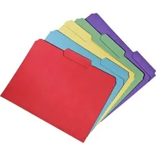 National Industries For the Blind 7530015664143 — SKILCRAFT Recycled Double-ply Top Tab File Folder - 8 1/2 x 11 - 3/4 Expansion - Top Tab Location - Assorted Position Tab Position - Red, Blue, Green, Yellow, Purple - 100% Recycled - 100 / Box