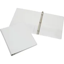 National Industries For the Blind 7510015104859 — SKILCRAFT Rigid Loose-leaf 3-Ring Binder - 1/2 Binder Capacity - Letter - 8 1/2 x 11 Sheet Size - 3 x Round Ring Fastener(s) - Inside Front & Back Pocket(s) - Vinyl - White - Recycled - Clear Overlay, Heavy Duty, Tear Resistant, Crack Resistant - 1 Each