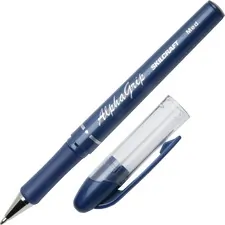 National Industries For the Blind 7520014244872 — SKILCRAFT Cushion Grip Transparent Ballpoint Pen - Medium Pen Point - Refillable - Blue - Blue Barrel - 12 / Dozen