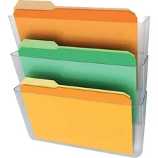 DEFLECTO DEF 73601RT — Deflecto Stackable DocuPocket - 3 Pocket(s) - 3 Compartment(s) - 14 Height x 13 Width x 4 Depth - Stackable - Clear - 3 / Set