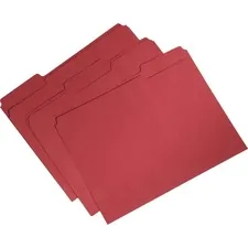 National Industries For the Blind 7530015664134 — SKILCRAFT Recycled Single-ply Top Tab File Folder - 8 1/2 x 11 - 3/4 Expansion - Top Tab Location - Assorted Position Tab Position - Red - 100% Recycled - 100 / Box