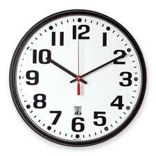 National Industries For the Blind 6645015573148 — SKILCRAFT Black Body SelfSet Wall Clock - Analog - Quartz - White Main Dial - Black/Plastic Case