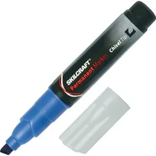 National Industries For the Blind 7520009731060 — SKILCRAFT Tube Type Permanent Board Marker - Fine Marker Point - Chisel Marker Point Style - Blue - 12 / Dozen