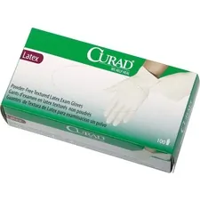 MEDLINE INDUSTRIES INC MII CUR8106 — Curad Powder Free Latex Exam Gloves - Large Size - Latex - White - Powder-free, Textured - For Healthcare Working - 100 / Box
