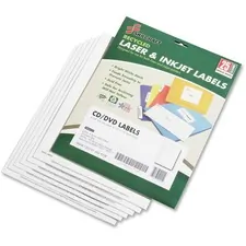 National Industries For the Blind 7530015549538 — SKILCRAFT Matte CD/DVD Label - 50 / Pack - Circle - 2/Sheet - Laser, Inkjet - White