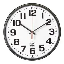 National Industries For the Blind 6645014919814 — SKILCRAFT Atomic Slimline Clock - Analog - Quartz - White Main Dial - Black/Plastic Case