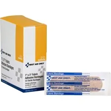 FIRST AID ONLY, INC. FAO G121 — First Aid Only 1x3 Fabric Bandages - 1 x 3 - 50/Box - White - Fabric