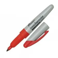 National Industries For the Blind 7520015194374 — SKILCRAFT Permanent Impression Fine Tip Marker - Fine Marker Point - Red - 12 / Dozen