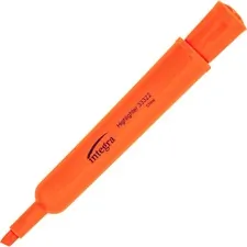 Integra ITA 33322 — Integra Chisel Desk Liquid Highlighters - Chisel Marker Point Style - Fluorescent Orange - 12 / Dozen