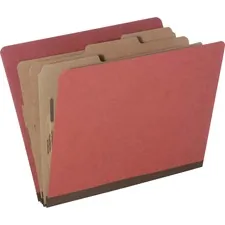 National Industries For the Blind 7530015726208 — SKILCRAFT Eight Section Classification Folder - 8 1/2 x 11 - 3 Expansion - 1 Fastener Capacity - 3 Divider(s) - Kraft, Pressboard - Earth Red - 30% Recycled - 10 / Pack