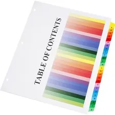 National Industries For the Blind 7530013683492 — SKILCRAFT Binder Tabbed Index Sheet - 25 Printed Tab(s) - Character - A-Z - 8.5 Divider Width x 11 Divider Length - Letter - Assorted Divider - Assorted Tab(s) - 25 / Set