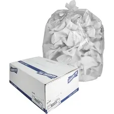 Genuine Joe GJO 01757 — Joe High-Density Can Liners - Medium Size - 33 gal - 33 Width x 40 Length x 0.43 mil (11 Micron) Thickness - High Density - Clear - Resin - 500/Carton - Office Waste, Industrial Trash