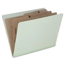 National Industries For the Blind 7530015726207 — SKILCRAFT Eight Section Classification Folder - 8 1/2 x 11 - 3 Expansion - 1 Fastener Capacity - 3 Divider(s) - Kraft, Pressboard - Light Green - 30% Recycled - 10 / Pack
