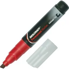 National Industries For the Blind 7520009731062 — SKILCRAFT Tube Type Permanent Board Marker - Fine Marker Point - Chisel Marker Point Style - Red - 12 / Dozen