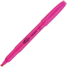 Integra ITA 36183 — Integra Pen Style Fluorescent Highlighters - Chisel Marker Point Style - Fluorescent Pink - 12 / Dozen
