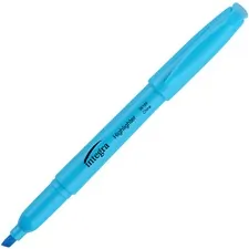 Integra ITA 36184 — Integra Pen Style Fluorescent Highlighters - Chisel Marker Point Style - Fluorescent Blue - 12 / Dozen