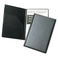 National Industries For the Blind 7510014547388 — SKILCRAFT Steno Pad Holder - 6 x 9 - 80 Sheet Capacity - Internal Pocket(s) - Vinyl - Black - 1 Each