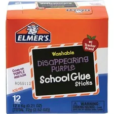 ELMER'S PRODUCTS, INC. EPI E514 — Elmer's Washable Nontoxic Glue Sticks - 0.21 oz - 12 / Box - Purple