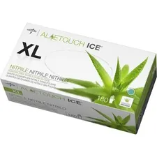 MEDLINE INDUSTRIES INC MII MDS195287 — Medline Aloetouch Ice Nitrile Gloves - X-Large Size - Nitrile - Latex-free, Textured, Powder-free - For Healthcare Working - 180 / Box