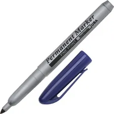 National Industries For the Blind 7520015114319 — SKILCRAFT Fine Point Permanent Marker - Fine Marker Point - Blue - Gray Barrel - 12 / Dozen