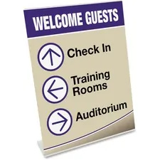 DEFLECTO DEF 69701 — Deflecto Classic Image Slanted Sign Holder - 1 Each - 8.5 Width x 11 Height - Rectangular Shape - Side-loading, Self-standing - Plastic - Clear