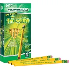 DIXON TICONDEROGA CO. DIX 13082 — Ticonderoga Tri-Write Beginner No. 2 Pencils - #2 Lead - Yellow Barrel - 36 / Box