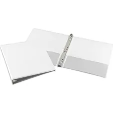 National Industries For the Blind 7510015107492 — SKILCRAFT Loose-leaf 3-Ring Binder - 1 Binder Capacity - Letter - 8 1/2 x 11 Sheet Size - 3 x Round Ring Fastener(s) - Inside Front & Back Pocket(s) - Vinyl - White - Exposed Rivet, Heavy Duty, Tear Resistant, Crack Resistant - 1 Each