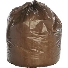 National Industries For the Blind 8105011839769 — SKILCRAFT 8105-01-183-9769 Heavy Duty Plastic Trash Bag - 33 gal - 33 Width x 39 Length - Low Density - Dark Brown - Plastic, Resin - 1/Box - Office Waste