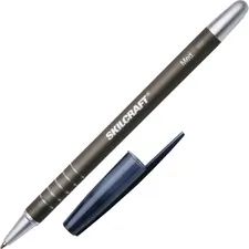 National Industries For the Blind 7520013576844 — SKILCRAFT Rubberized Ballpoint Stick Pen - Medium Pen Point - Refillable - Black - Rubber Barrel - 12 / Dozen