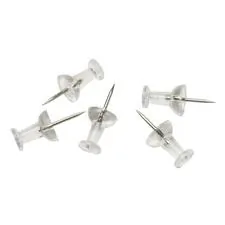 National Industries For the Blind 7510009400935 — SKILCRAFT 3/8 Point Push Pins - 0.50 Head - 100 / Box - Silver - Steel, Plastic