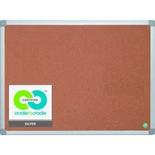 BI-SILQUE VISUAL COMMUNICATION PRODUCTS BVC CA051790 — MasterVision Aluminum Frame Recycled Cork Boards - 36 Height x 48 Width - Natural Cork Surface - Environmentally Friendly, Recyclable, Durable, Resilient, Sturdy - Wood Frame - 1 Each
