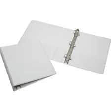 National Industries For the Blind 7510013856711 — SKILCRAFT Slant D-Ring View Binder - 1 1/2 Binder Capacity - Letter - 8 1/2 x 11 Sheet Size - 3 x D-Ring Fastener(s) - Inside Front & Back Pocket(s) - Vinyl - White - Clear Overlay, Heavy Duty, Tear Resistant, Crack Resistant - 1 Each